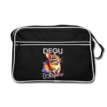 Degu Whisperer - Retro Bag - black/white - Front