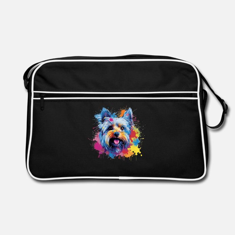 Yorkshire Terrier Dog Coloré Art éclaboussé Sac Retro