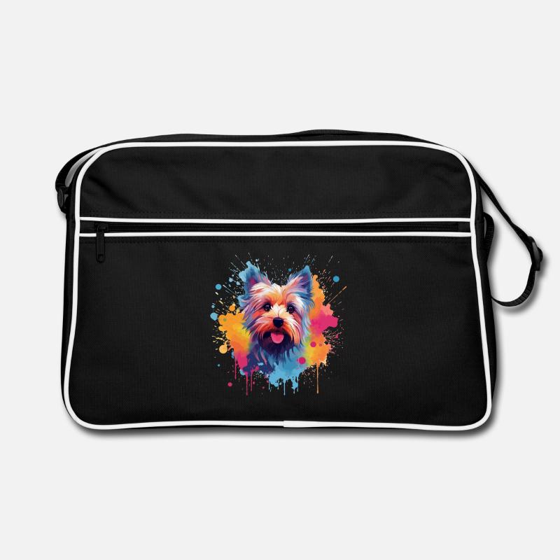 Yorkshire Terrier Bunte Hunde-Splash-Art Retro Tasche