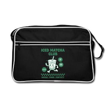 Iced Matcha Club Matcha Puissance Positivité Drôle - Sac Retro - noir/blanc - Devant