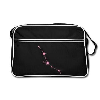 Taurus Star Constellation Zodiac Sign Pastel Pink - Retro Bag - black/white - Front