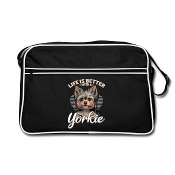 Yorkshire Terrier Yorkshire Race de chien Yorkshire - Sac Retro - noir/blanc - Devant