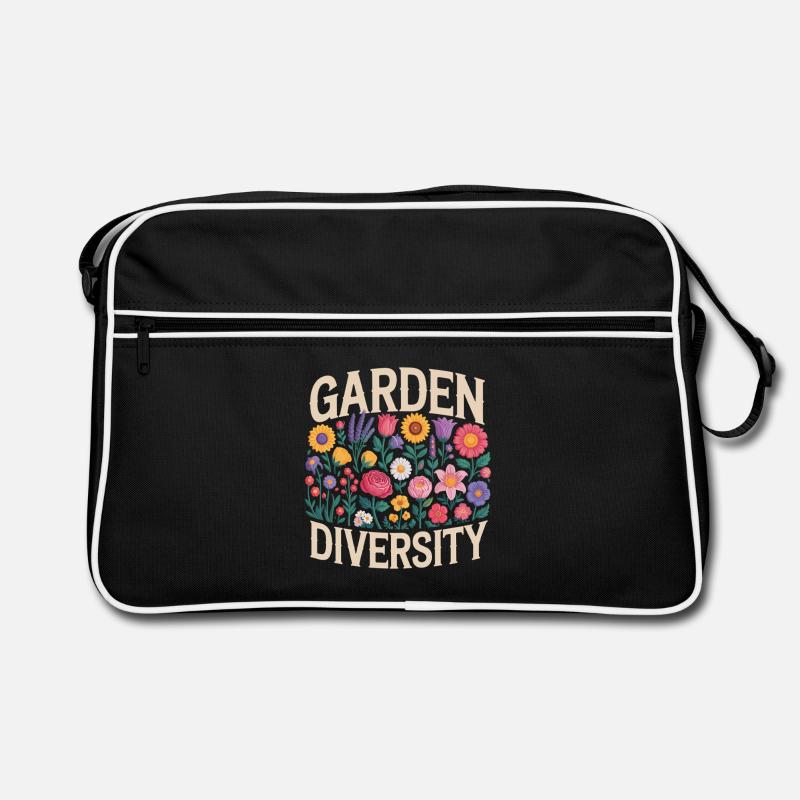 Garden Diversity Blumen Garten Retro Tasche