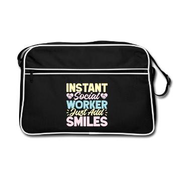 Social Worker Quota Just Add Smiles Social Work - Retro Bag - black/white - Front