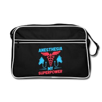 Anesthésiste Mon superpouvoir Anesthésie - Sac Retro - noir/blanc - Devant