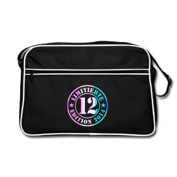 Garçon du 12e anniversaire - Sac Retro - noir/blanc - Devant
