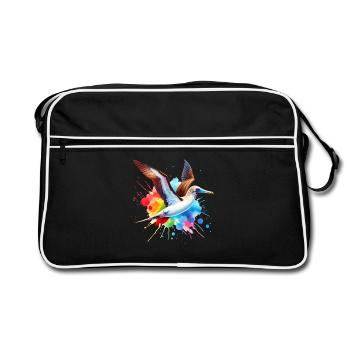 Red-footed booby gift - Retro Bag - black/white - Front