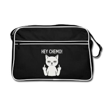 Sassy Chemo Support Cat - Retro Bag - black/white - Front