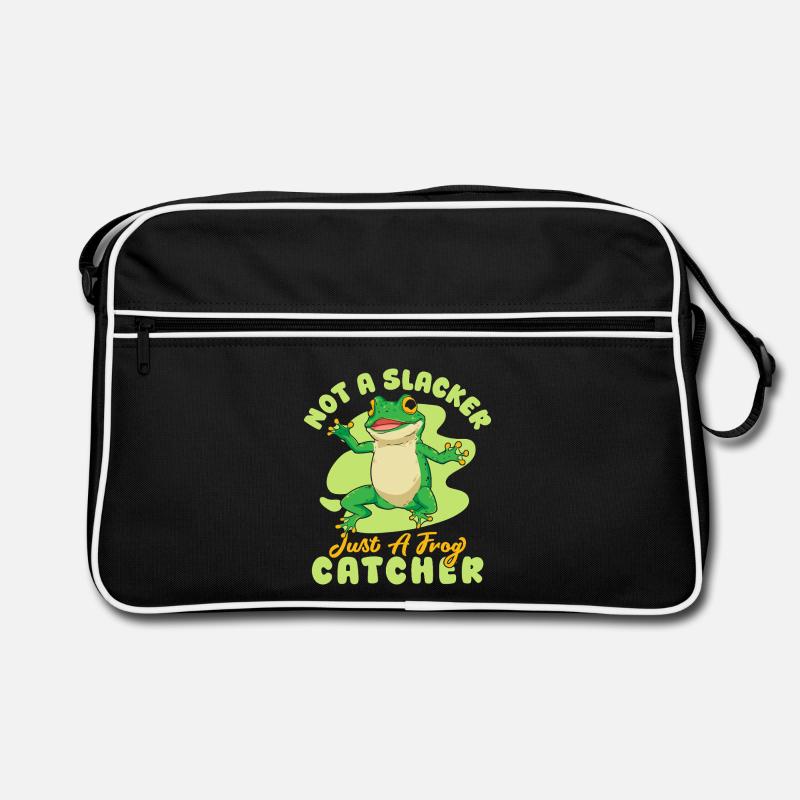 Frog Catcher Not A Slacker Just A Catcher Frog Retro Tasche
