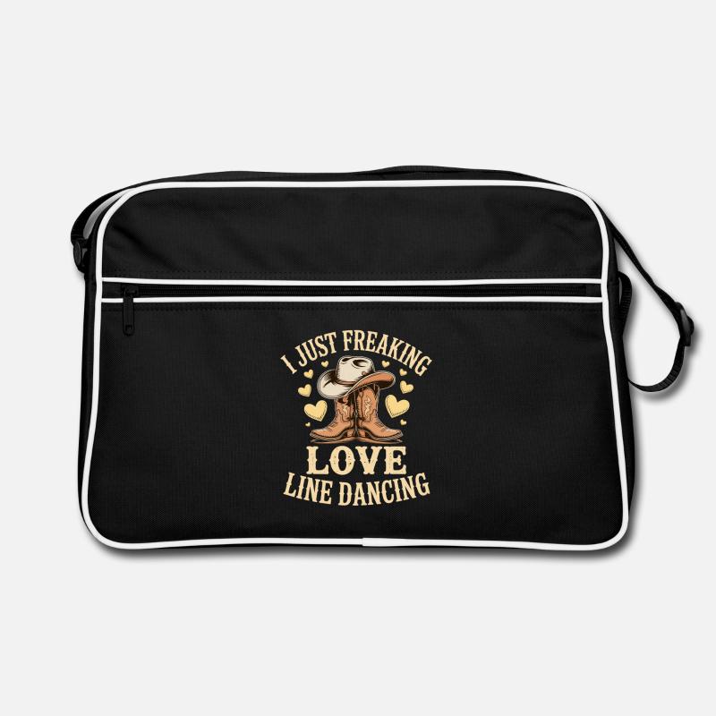 Line Dance Line Dancer Line Dancing Geschenk - Retro Tasche - Schwarz/Weiß