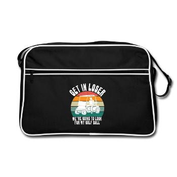 Coucher de soleil rétro sur voiturette de golf - Sac Retro - noir/blanc - Devant