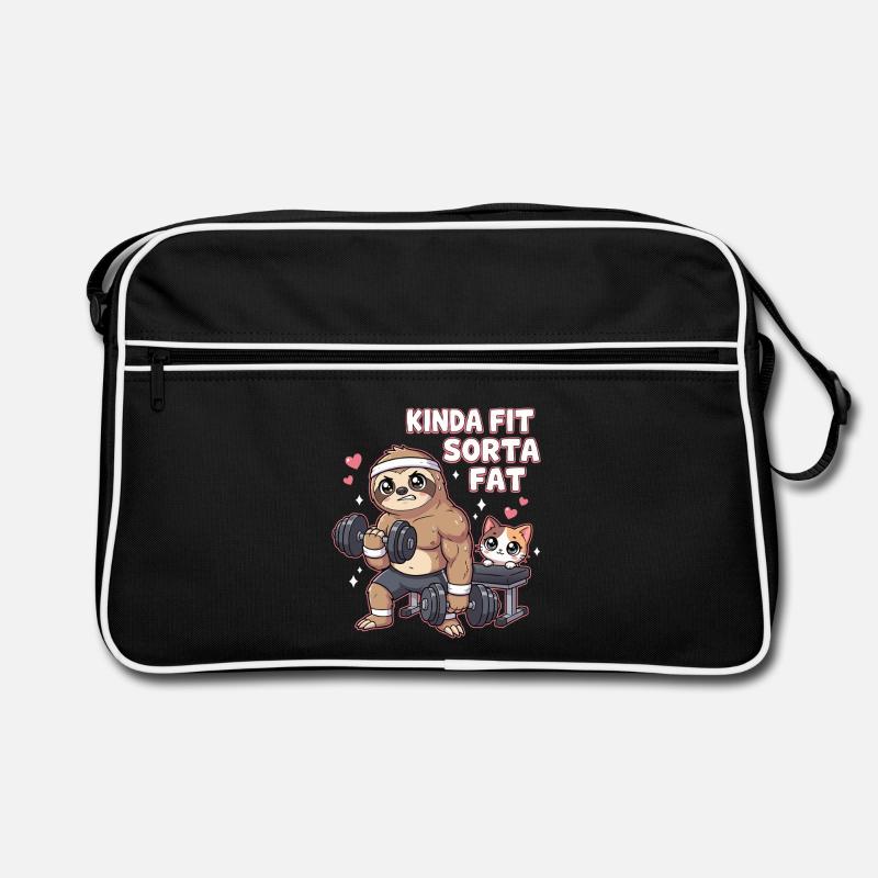 Kinda Fit Sorta Fat Sloth Weightlifting Retro Bag