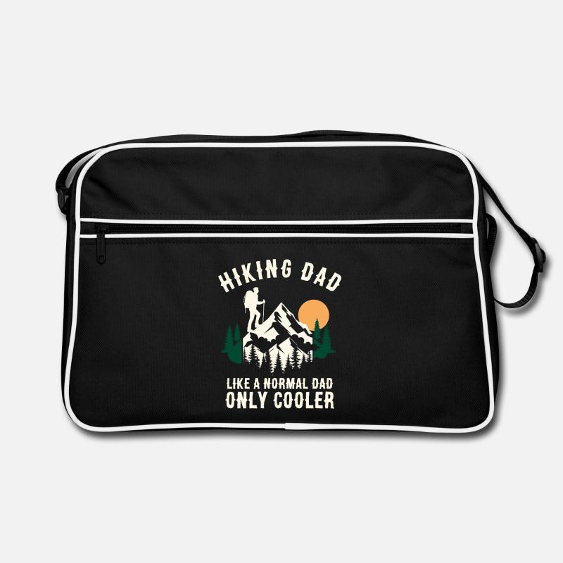 Cooler Wanderpapa - Retro Tasche - Schwarz/Weiß
