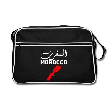 Morocco Graphic Funny Morocco Nation Flag Morocco - Sac Retro - noir/blanc - Devant