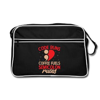 Préventive du suicide en point-virgule Carburant du café - Sac Retro - noir/blanc - Devant