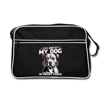 Pitbull Terrier Race de chien pittie - Sac Retro - noir/blanc - Devant