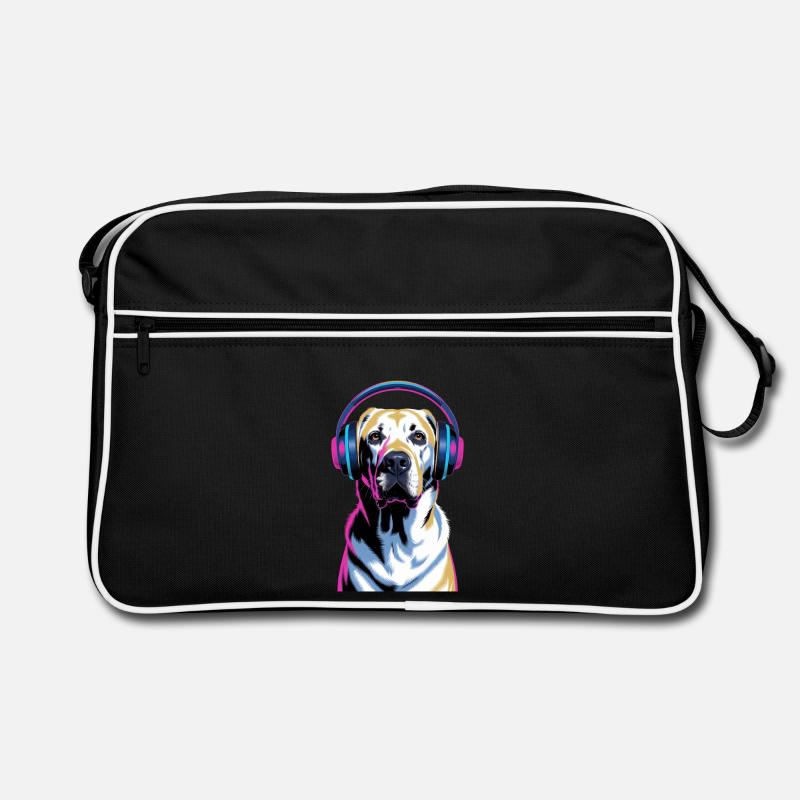 Labrador with headphones Retro Bag