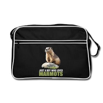 Murmeltiere Murmeltier - Retro Tasche - Schwarz/Weiß - Vorne