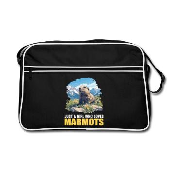 Murmeltiere Murmeltier - Retro Tasche - Schwarz/Weiß - Vorne