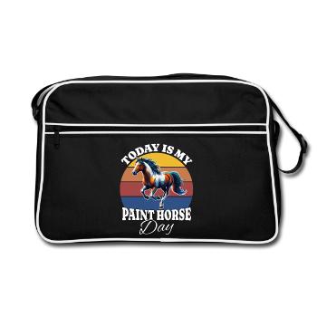 Paint Horse Paint Horse - Retro Tasche - Schwarz/Weiß - Vorne