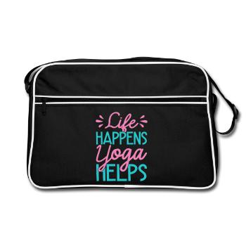 La vie de yoga se fait Le yoga aide Yoga drôle de yoga - Sac Retro - noir/blanc - Devant
