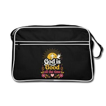 Dieu est bon tout le temps chrétien - Sac Retro - noir/blanc - Devant
