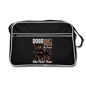 Rottweiler Rottweiler Rottie Race de chien - Sac Retro - noir/blanc - Devant