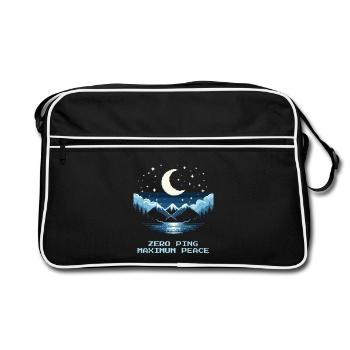Null Ping, maximaler Frieden | Pixel Gaming - Retro Tasche - Schwarz/Weiß - Vorne