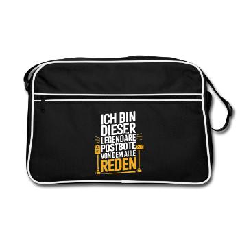  Ich Bin Dieser Legendäre Postbote Von Dem Alle - Retro Tasche - Schwarz/Weiß - Vorne