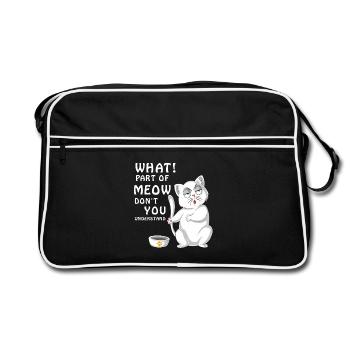 Quelle partie de Miaou ne comprends-tu pas la nourriture pour chat - Sac Retro - noir/blanc - Devant