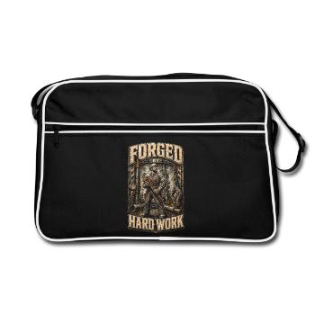 Oil Rig Rig Worker Forged By Hard Work - Retro Bag - black/white - Front