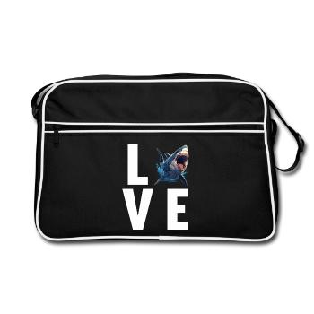 Weißer Haie Weißer Hai - Retro Tasche - Schwarz/Weiß - Vorne