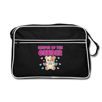 Révélation de sexe : Gardien de la maman de la baby shower de genre - Sac Retro - noir/blanc - Devant