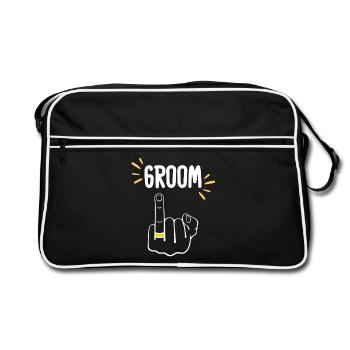Doigt annulaire du marié drôle - Sac Retro - noir/blanc - Devant