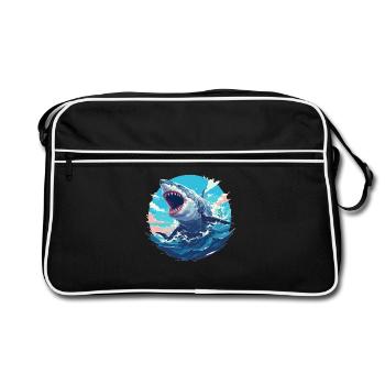 Haie Hai - Retro Tasche - Schwarz/Weiß - Vorne