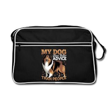 Shetland Sheepdog Sheltie Dog Breed - Retro Bag - black/white - Front