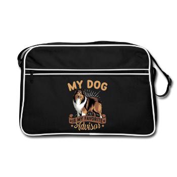Shetland Sheepdog Sheltie Dog Breed - Retro Bag - black/white - Front