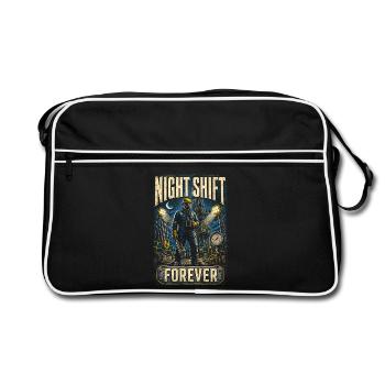 Oil Rig Rig Worker Night Shift Forever - Retro Bag - black/white - Front