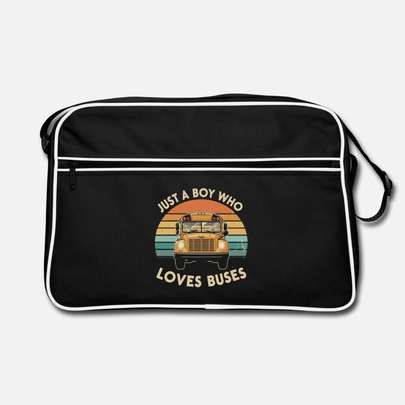 Nur ein Junge liebt Busse Retro Tasche