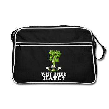 Celery Rage Why They Hate? - Retro Bag - black/white - Front