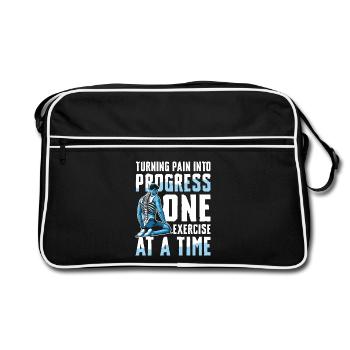 Turning Pain Into Progress One Exercise At A Time - Sac Retro - noir/blanc - Devant