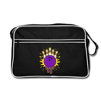 Boule de bowling froide et dégoulinante - Sac Retro - noir/blanc - Devant
