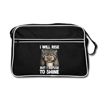 Motif humoristique du café et des chats Pallas | Manul Cats - Sac Retro - noir/blanc - Devant