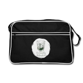 Tea Drinker Saying Naturally Refreshed Tea - Retro Bag - black/white - Front