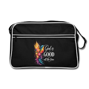 Dieu est bon tout le temps chrétien - Sac Retro - noir/blanc - Devant