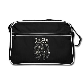 Ritterkraft Gewichtheben - Retro Tasche - Schwarz/Weiß - Vorne