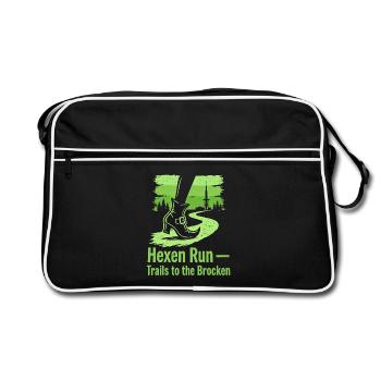 Hexen Run -Trails to the Brocken - Harz Design - Retro Tasche - Schwarz/Weiß - Vorne