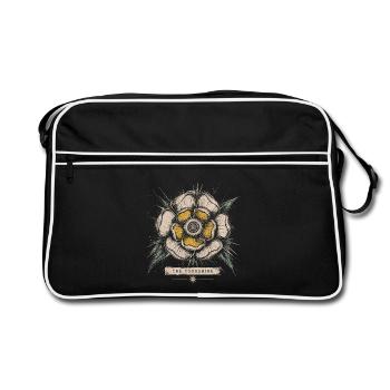 Le design de l’emblème vintage de la rose blanche du Yorkshire - Sac Retro - noir/blanc - Devant