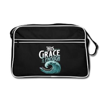 His Grace Is Enough 2 Cor 12:9 - Retro Bag - black/white - Front
