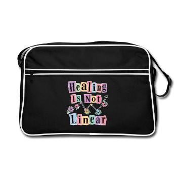 Die Heilung psychischer Gesundheit ist nicht linear - Retro Tasche - Schwarz/Weiß - Vorne